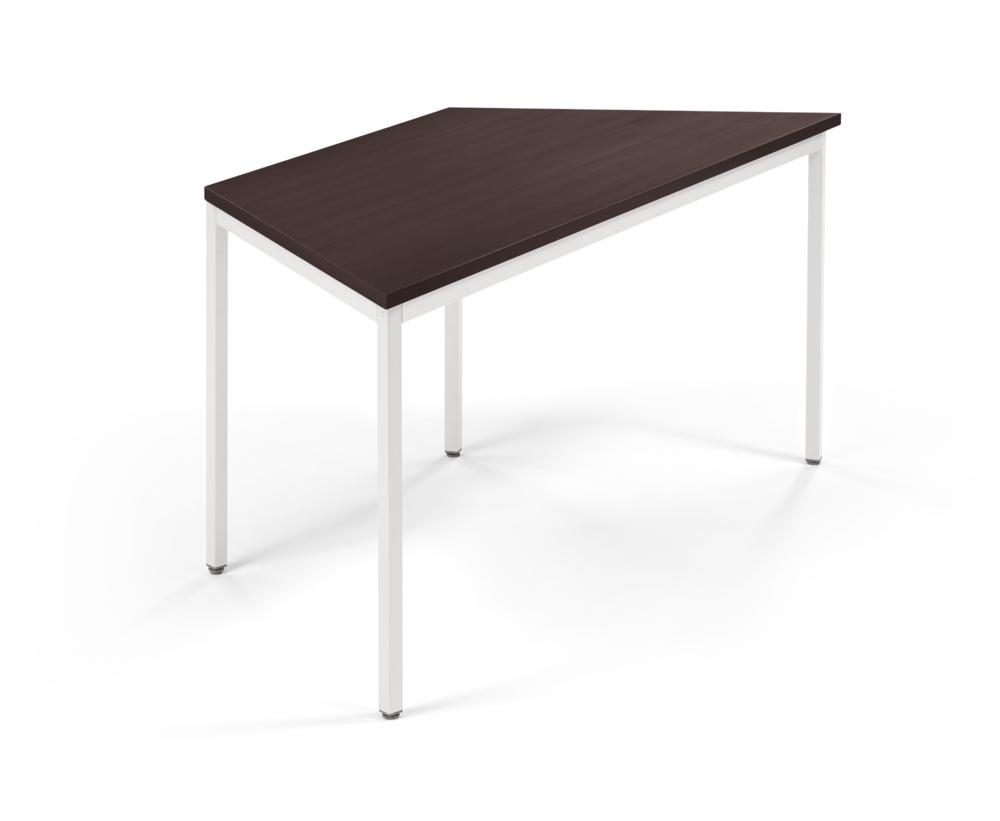 Vergader- en conferentietafel MODUL | antraciet | 1600 | 690 | wit RAL 9016 | trapezium