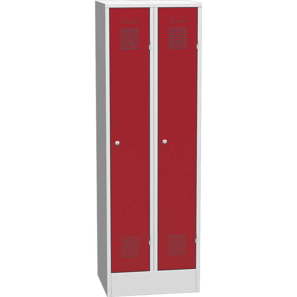 Metalen garderobekast Delta PROTECT | vuurrood RAL 3000 | 300 | haak- en oogslot