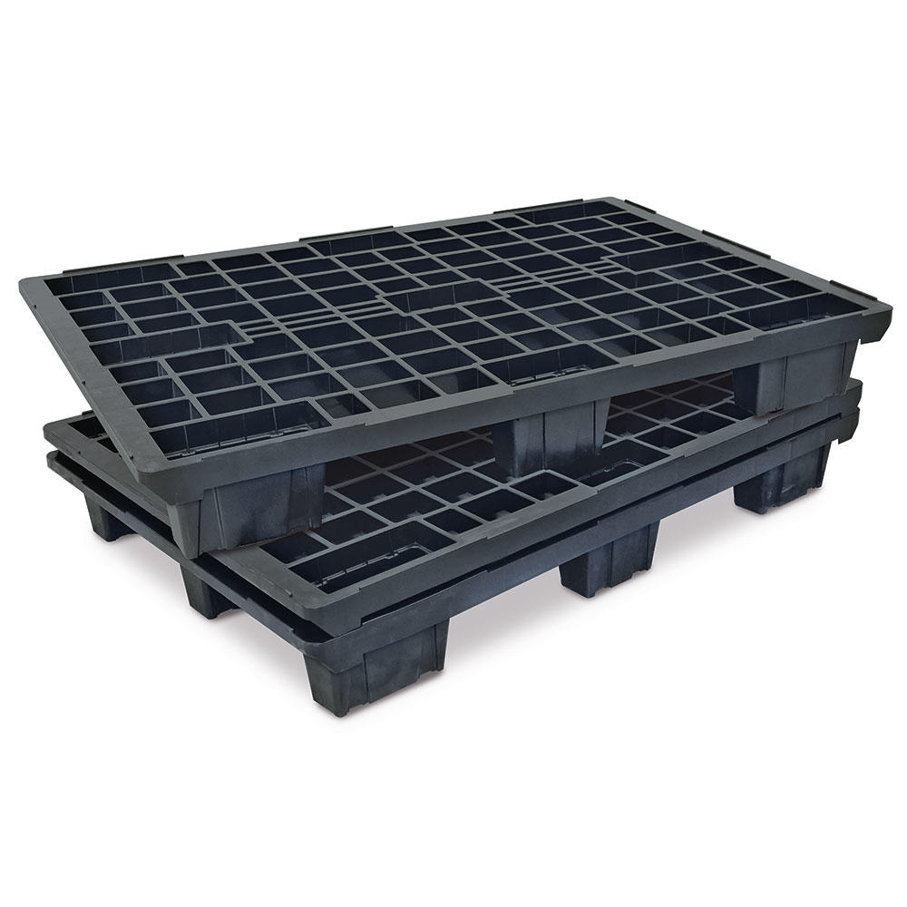 Lichte europallet, zwart; VE = 2 st. | Open dek