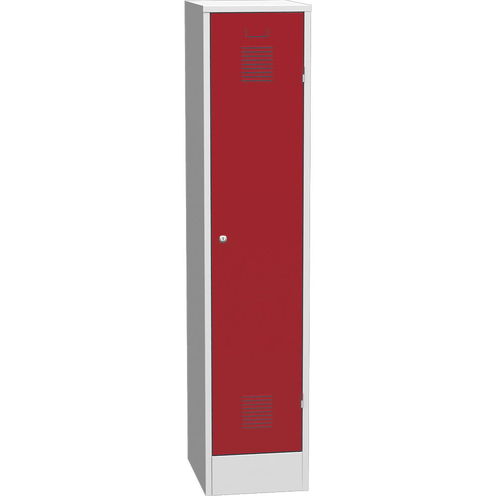 Metalen garderobekast Delta PROTECT | vuurrood RAL 3000 | 400 | haak- en oogslot