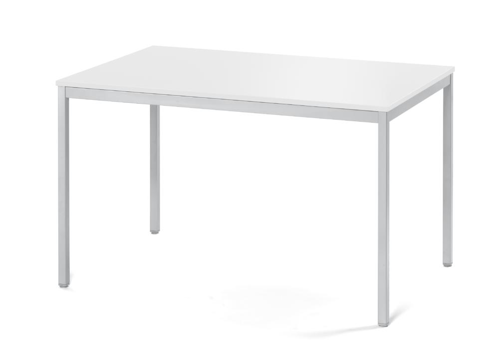 Konferenztisch MULTI MODUL | wit | 1200 | 800 | aluzilver RAL 9006 | rechthoek