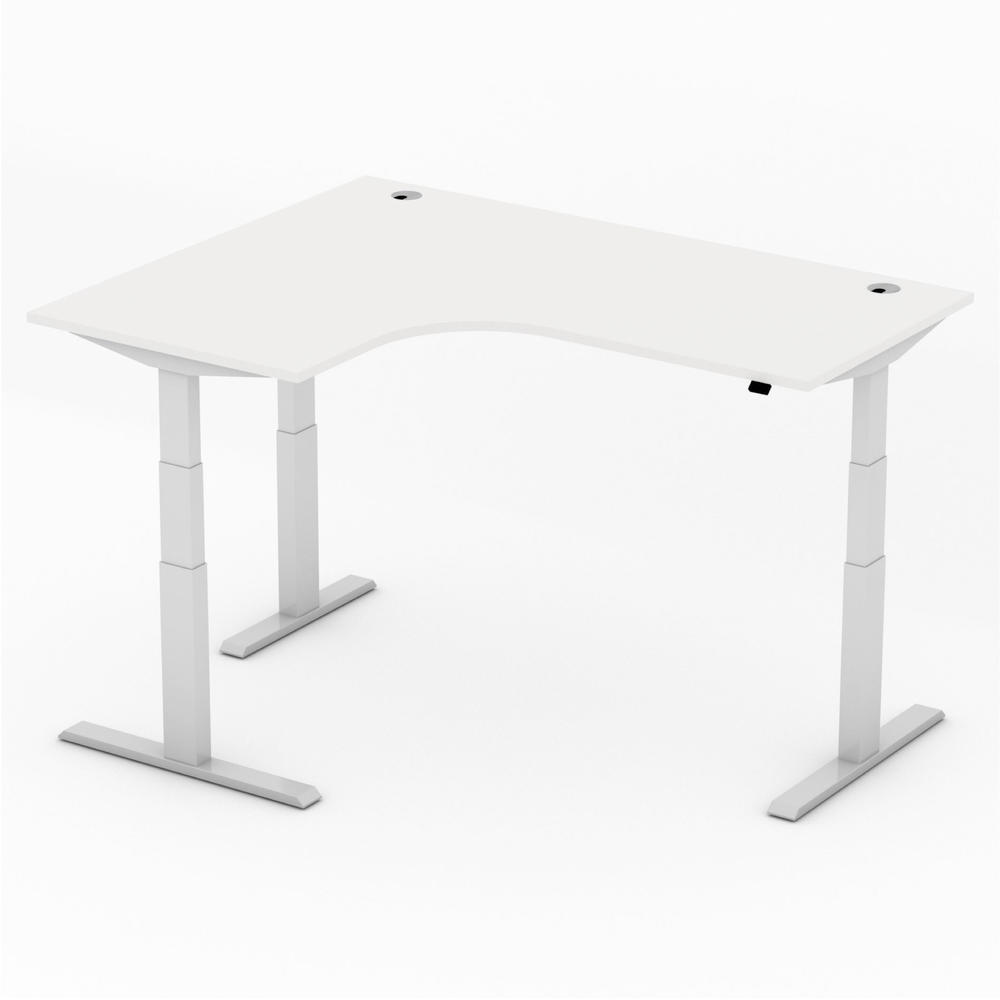 Hoogteverstelbare XL hoekbureau PROFI MODUL | wit | hoekbureau linkszijdig