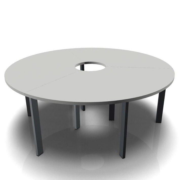 Conferentietafel DELTA-ORBIS | lichtgrijs | 1985 | rond, 6 zitplaatsen | donkergrijs RAL 7012