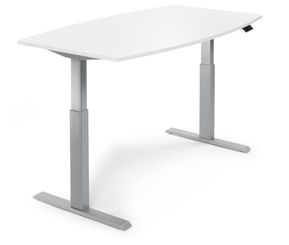 Zit-/stavergadertafel, in de hoogte verstelbaar | wit | 1800 | aluzilver | 715-1205