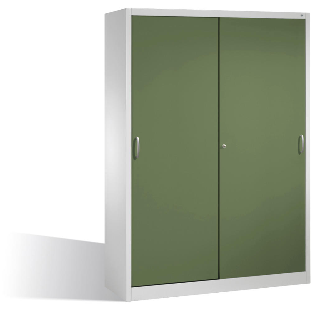 Schuifdeurkast SYSTEM STB 100 | resedagroen RAL 6011 | 1600 | 500