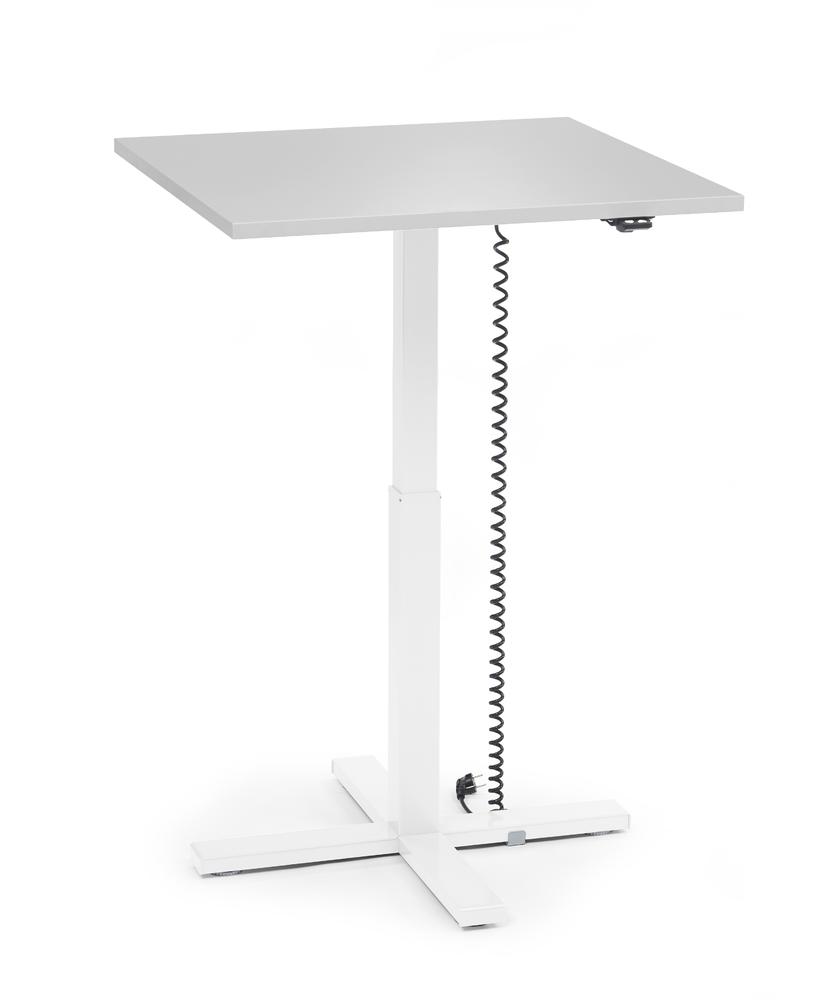 Verstelbaar bureau MODUL monozuil | lichtgrijs | bladvorm vierkant, B 800 x D 800 | wit