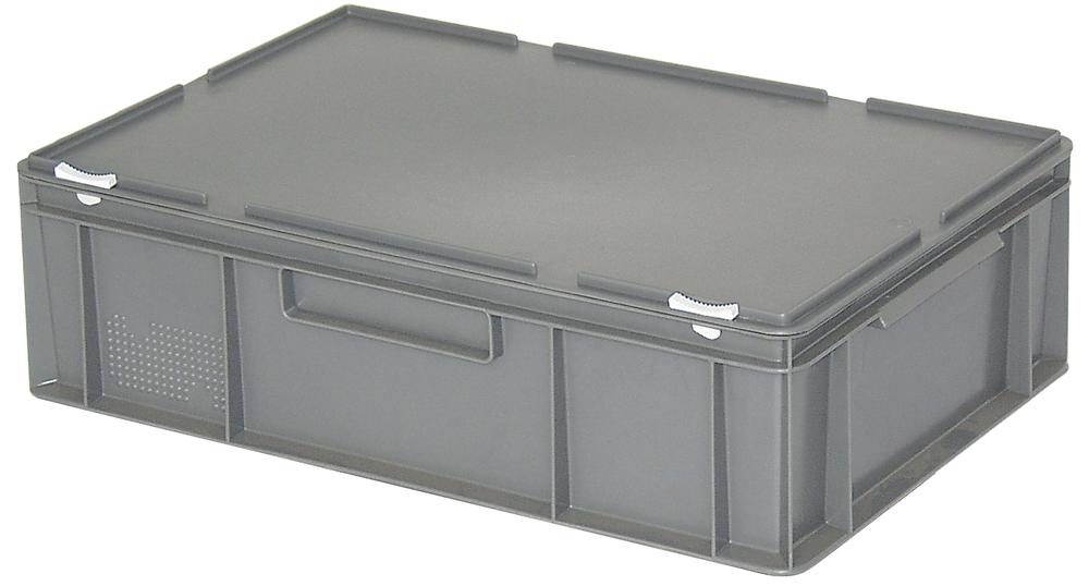 Eurobak met deksel | grijs | B 400 x H 180 x L 600 mm | 33,00