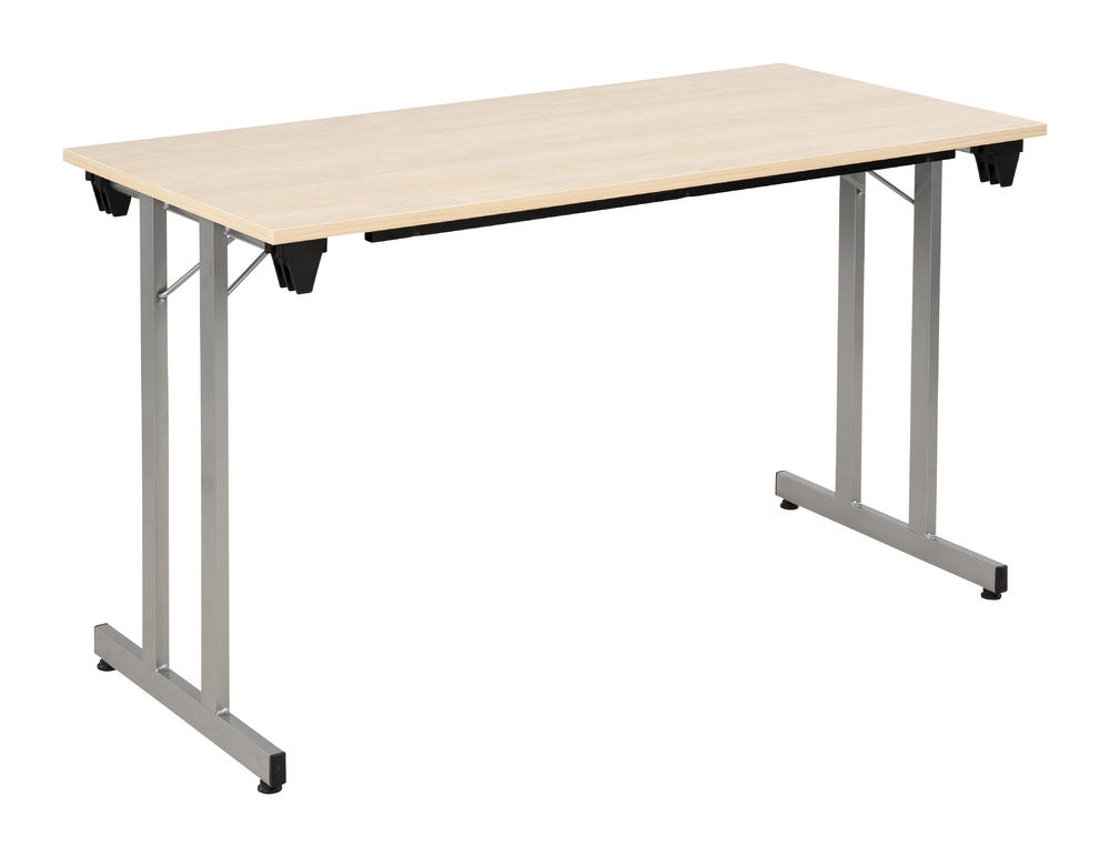 Klaptafel met vierkante buis | esdoorndecor | 1600 | 800 | aluzilver