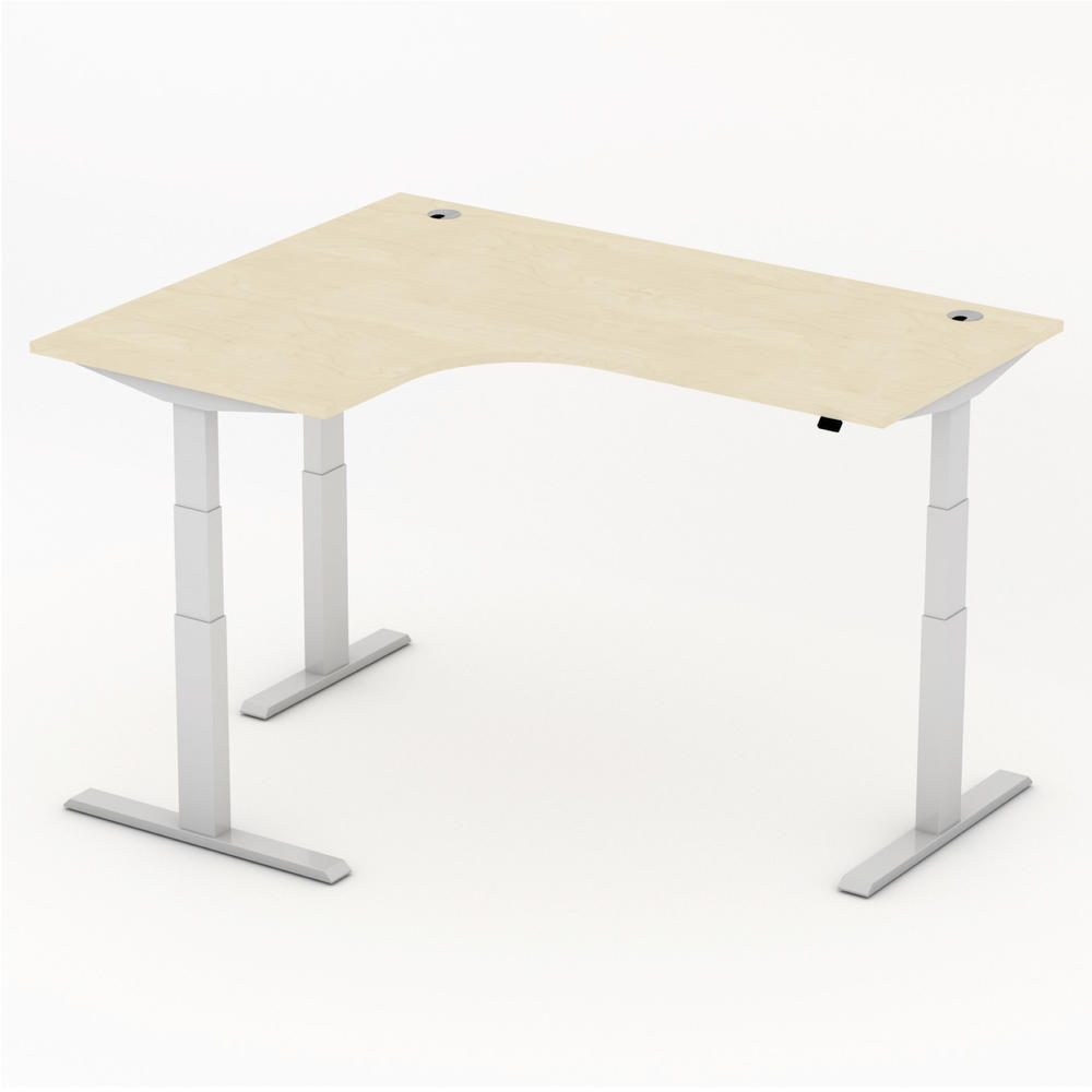 Hoogteverstelbare XL hoekbureau PROFI MODUL | esdoorndecor | hoekbureau linkszijdig