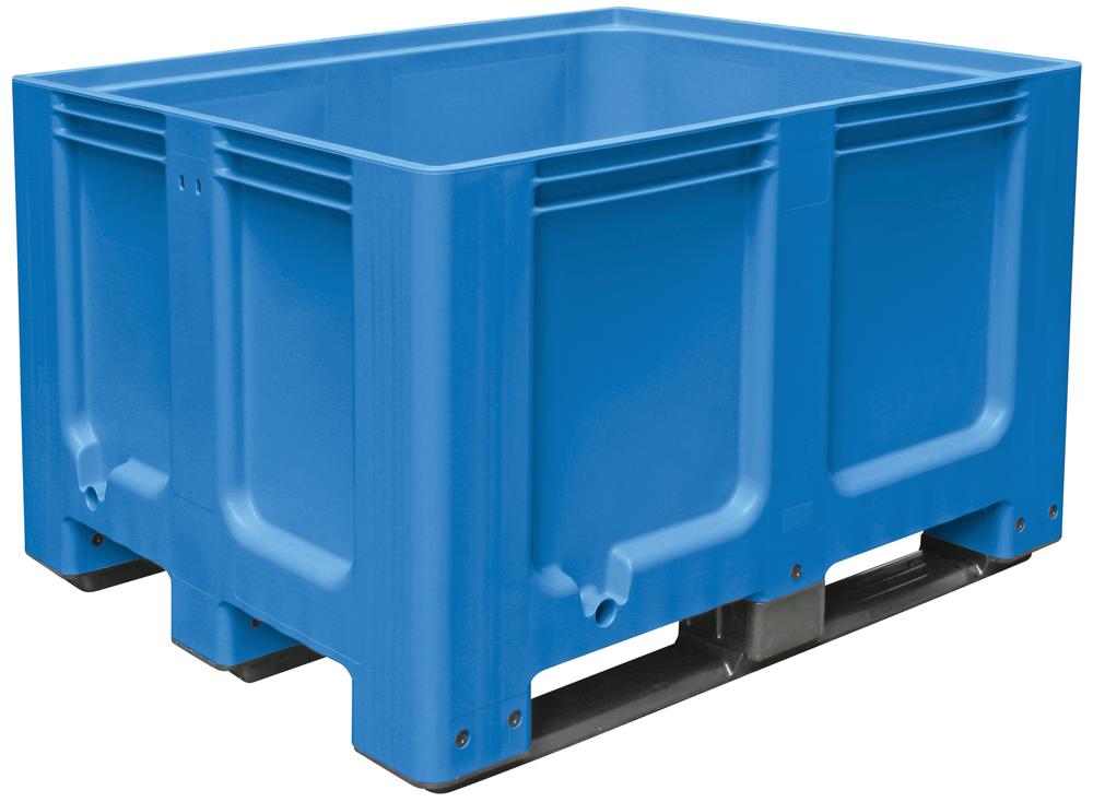 Transportbak, groot | blauw | 3 skids, bodem en wanden gesloten | 610,00