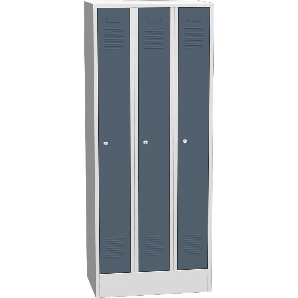 Metalen garderobekast Delta PROTECT | blauwgrijs RAL 7031 | 200 | haak- en oogslot
