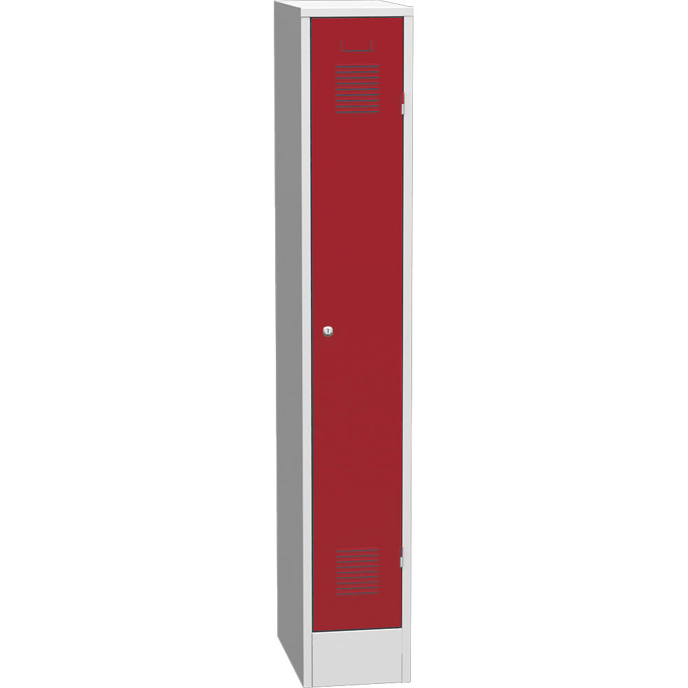 Metalen garderobekast Delta PROTECT | vuurrood RAL 3000 | 300 | haak- en oogslot
