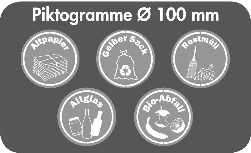 5 pictogrammen voor afvalmarkering