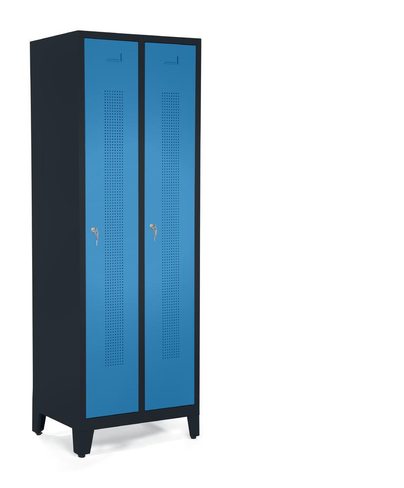 Garderobekasten SYSTEEM SP1 met poten | lichtblauw RAL 5012 | met poeten | 300 | cilinderslot