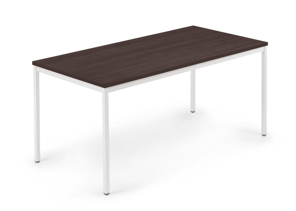 Conferentietafel MODUL | nootdecor donker | 1800 | 800 | wit RAL 9016 | rechthoek