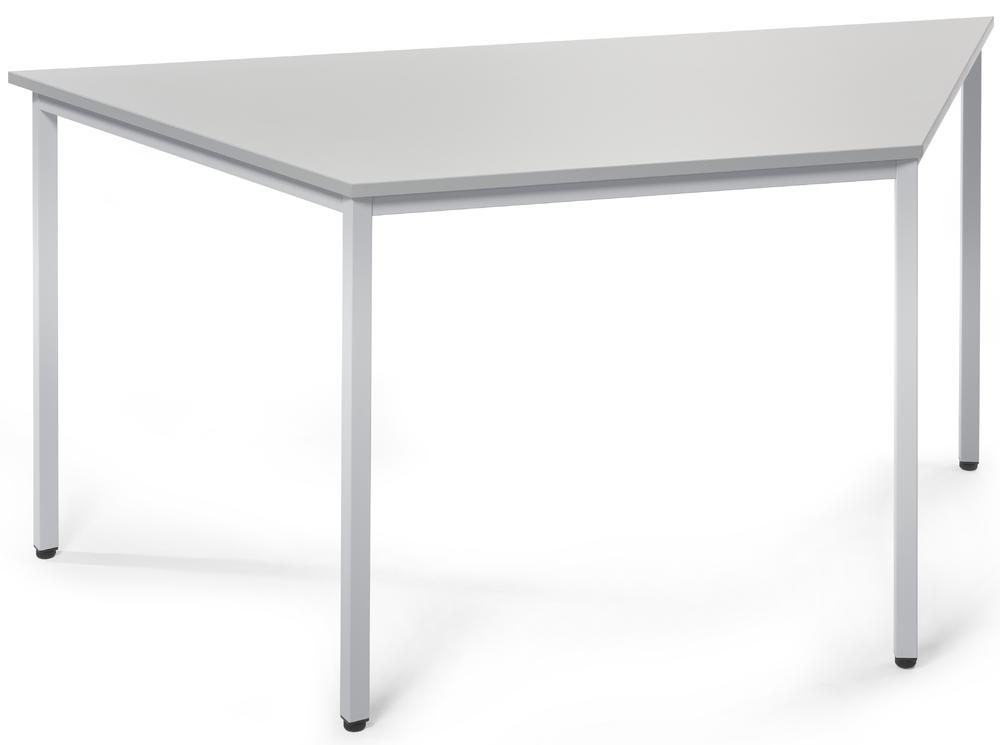 Vergadertafel BASE-MODUL | lichtgrijs | 1600 | 690 | aluzilver RAL 9006 | trapezium