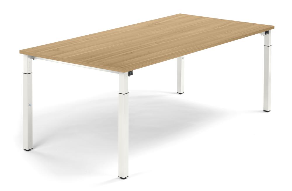 Konferenztisch System MODUL | licht eik | 2000 | 1000 | wit RAL 9016