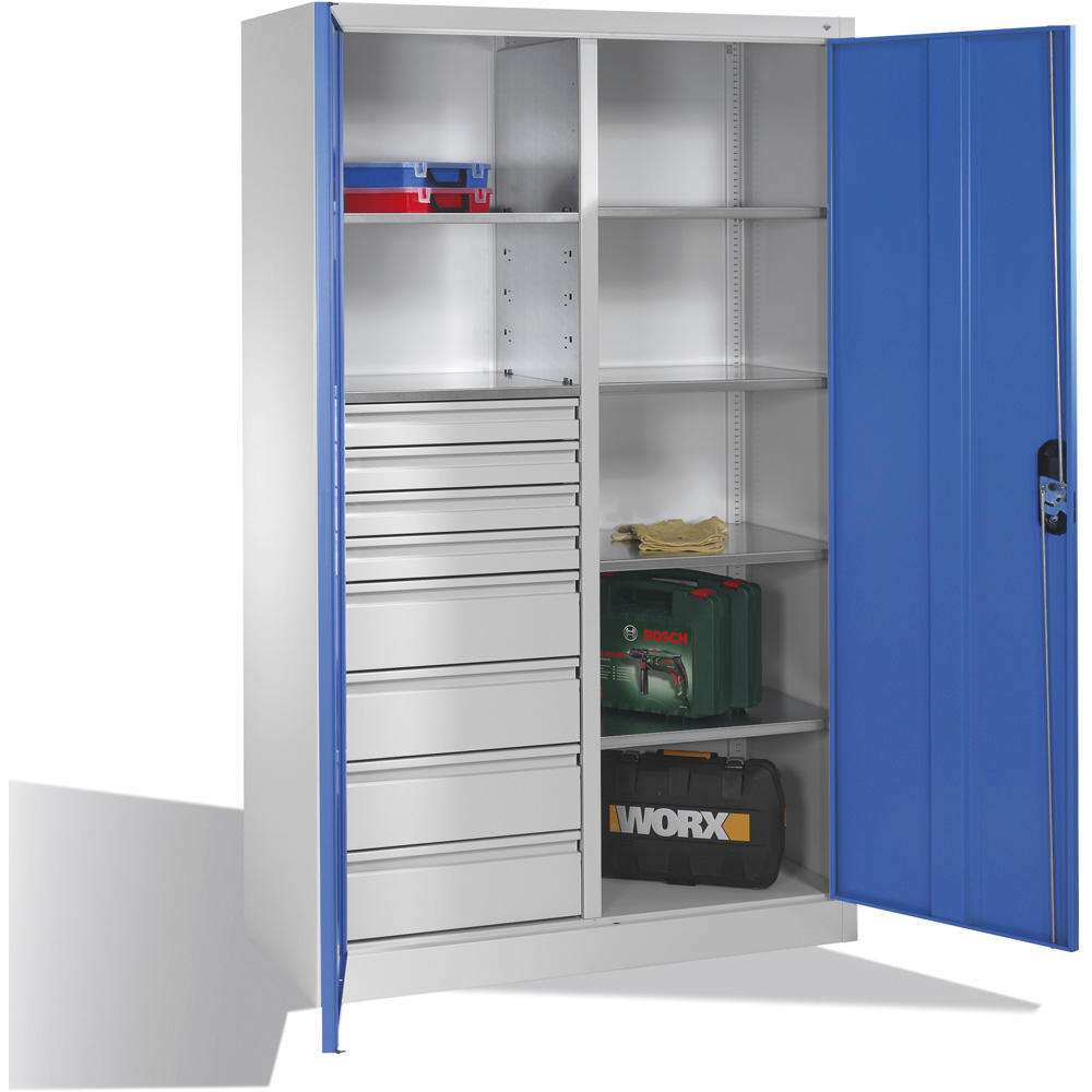 Stalen draaideurkast SYSTEM ERGO-LOCK | lichtblauw RAL 5012 | 1200 | Model 3