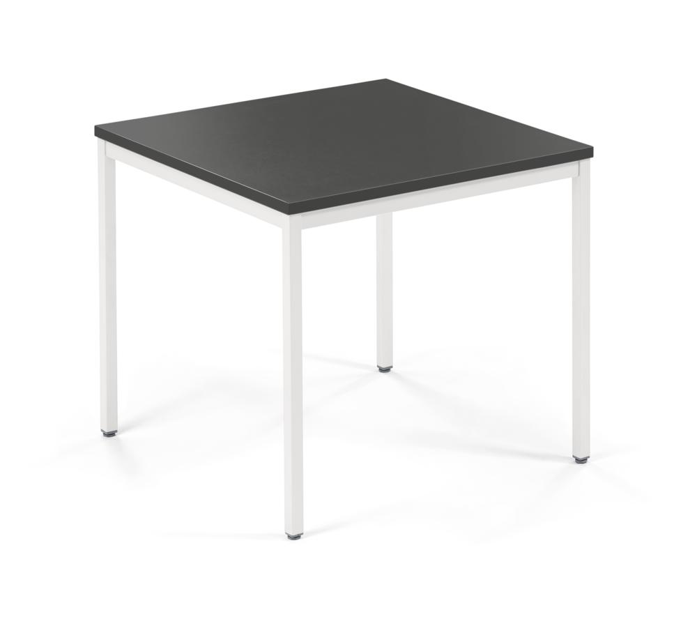 Vergader- en conferentietafels PROFI MODUL | antraciet | 800 | 800 | wit RAL 9016 | vierkant