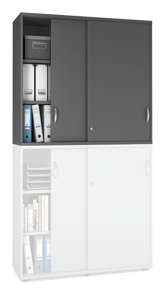 Opzetschuifdeurkast PROFI MODUL | antraciet | 1200 | 1110 mm (3 OH)