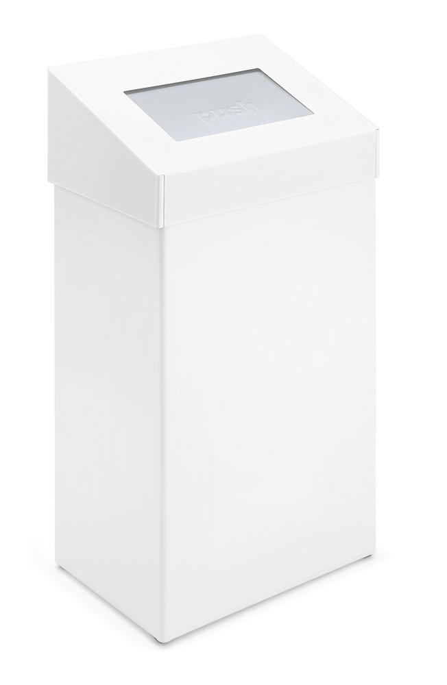 Afvalbak sanitair met push-deksel | aluminium | 18,00