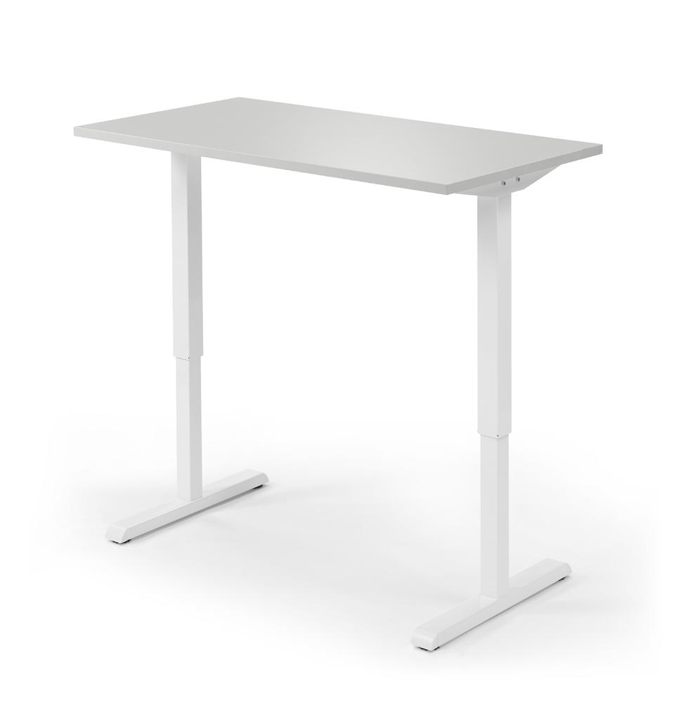 Verstelbare bureau, diepte 650 mm | lichtgrijs | 1600 | wit