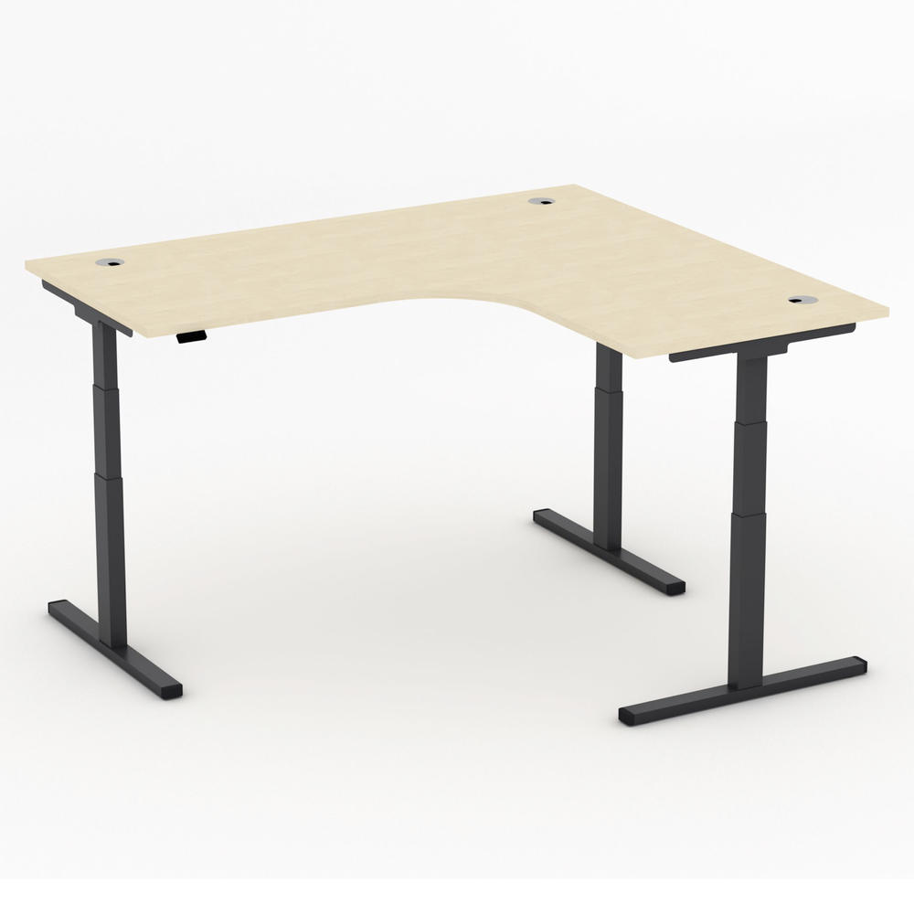 Verstelbare hoektafel XXL MULTI MODUL-PRO | esdoorndecor | zwart | hoekbureau rechtszijdig