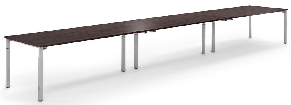Conferentietafel-Systeem MODUL | wenge | 4800 | 1600 | aluzilver RAL 9006