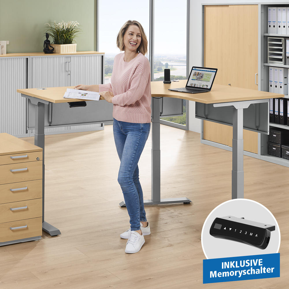 Hoogteverstelbaar hoekbureau FLEX MODUL