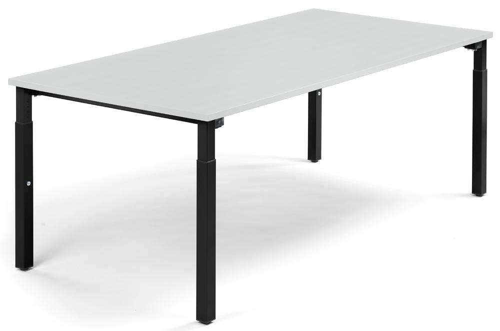 Conferentietafel-Systeem MODUL | lichtgrijs | 2000 | 1000 | zwart RAL 9005