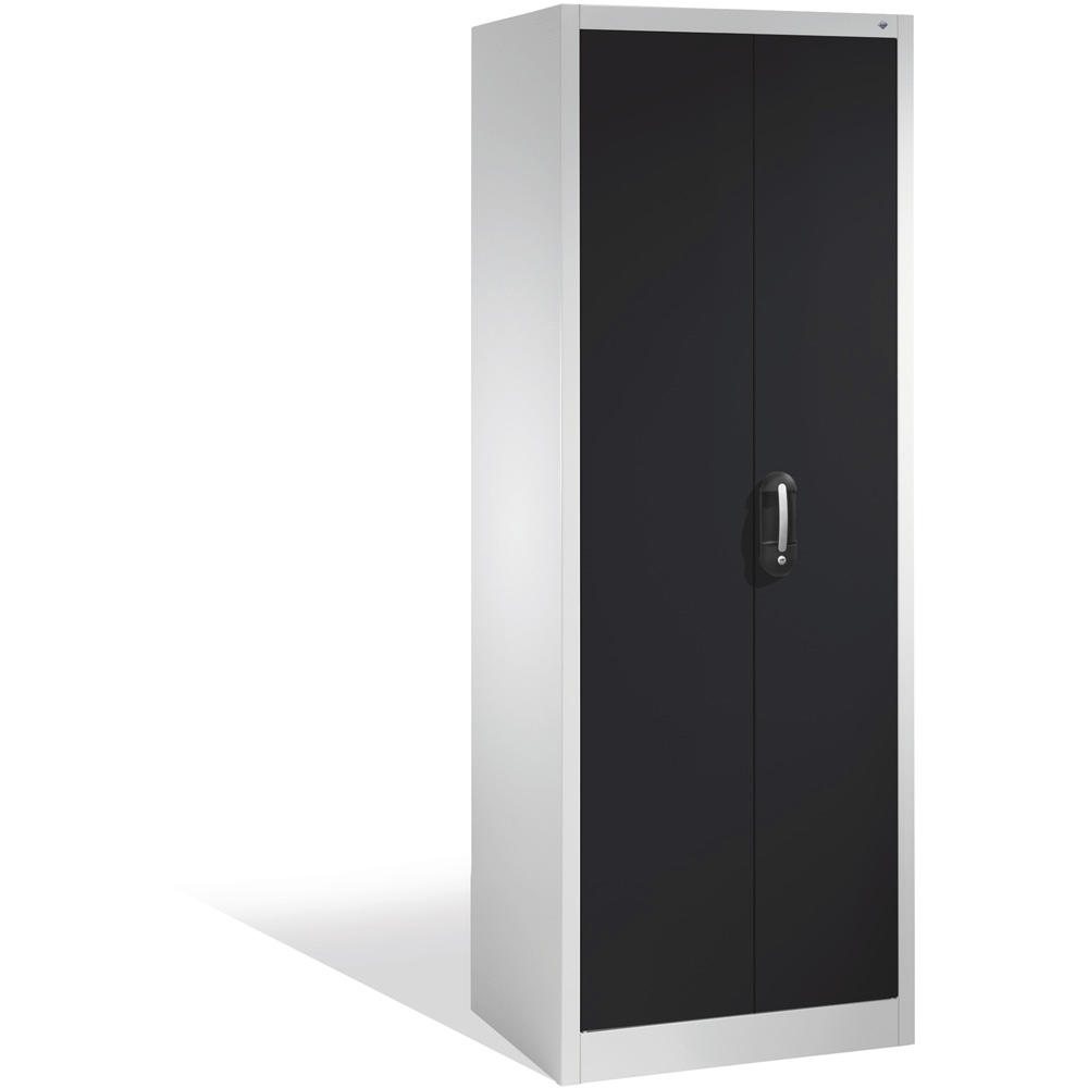 Kantoorkast met draaideuren, staal ERGO LOCK 4 | zwartgrijs RAL 7021 | 700 | 500