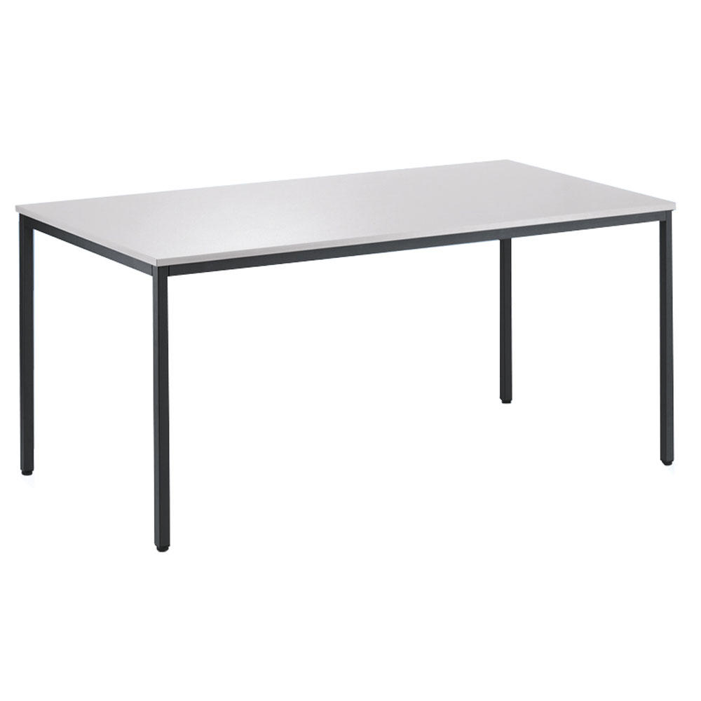 Vergadertafel BASE-MODUL | lichtgrijs | 2000 | 800 | zwartgrijs RAL 7021 | rechthoek