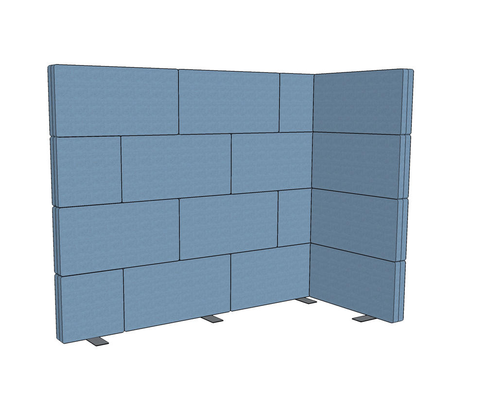 Modulaire visuele en akoestische afscherming LUCA, | lichtblauw | 1600 | 2000
