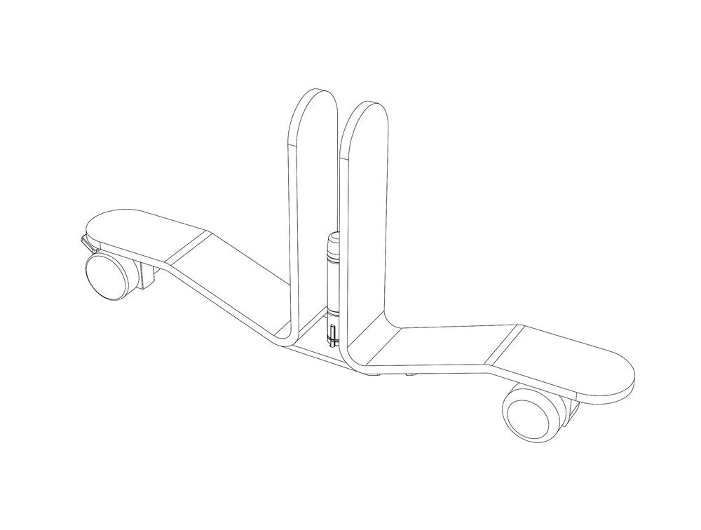 Stelvoet mobiel met wielen (1 stuk) | wit