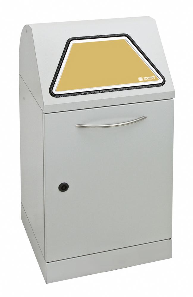 Afvalscheidingsbak serie Flexx, met inzetbak | lichtgrijs RAL 7035 | met binnencontainer | handmatige klepbediening | 45,00