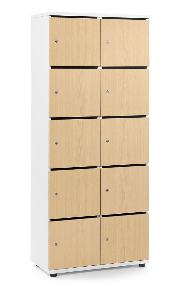 Lockers OFFICE-LINE | beukdecor | met postsleuf | wit | cilinderslot met wisselcilinder