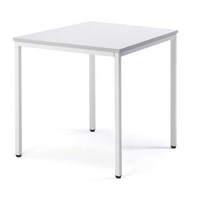 Vergadertafel BASE-MODUL | lichtgrijs | 800 | 800 | aluzilver RAL 9006 | vierkant