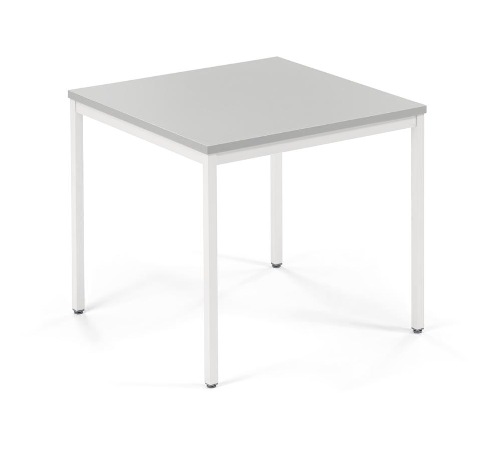Vergader- en conferentietafels PROFI MODUL | lichtgrijs | 800 | 800 | wit RAL 9016 | vierkant
