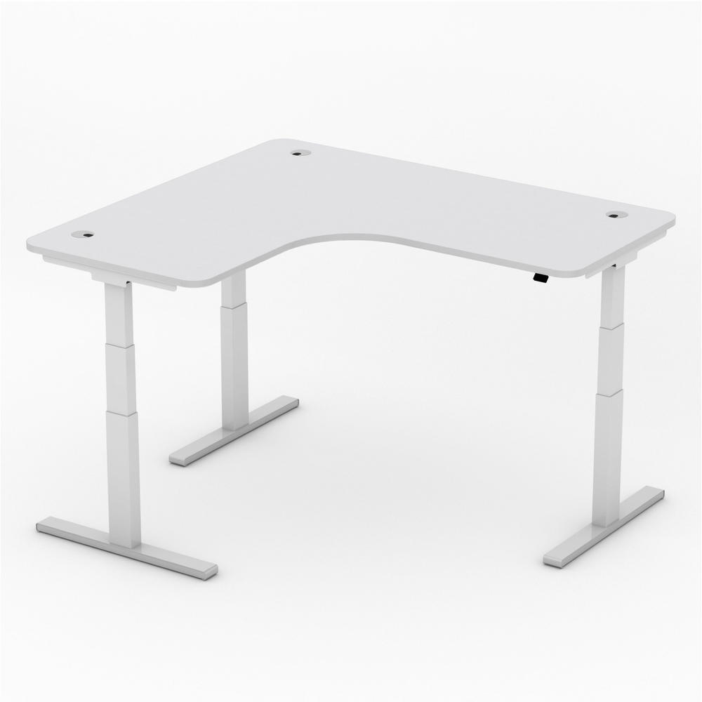 Hoogteverstelbare hoekbureau iMODUL | lichtgrijs | 1800 | hoekbureau linkszijdig