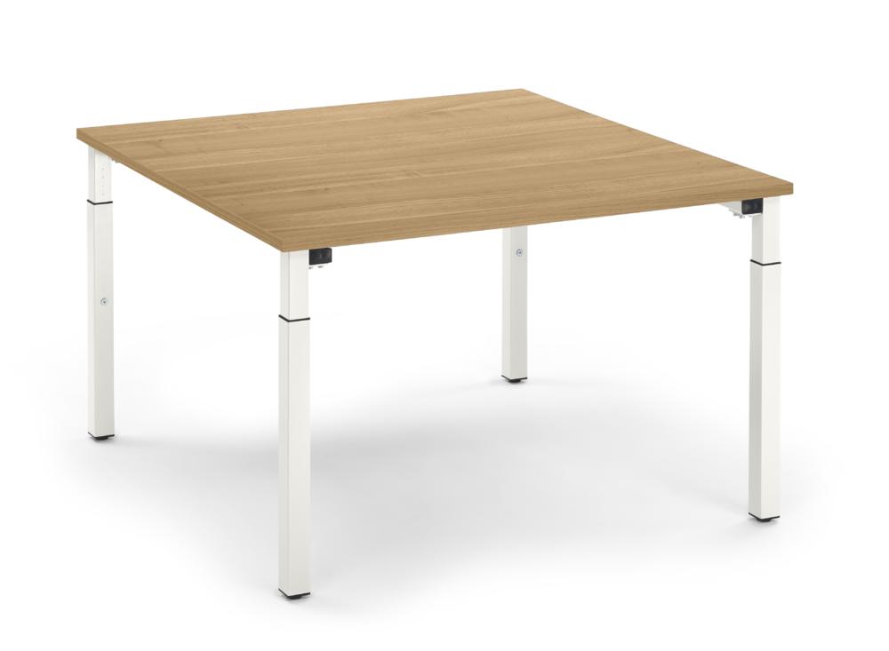 Konferenztisch System MODUL | licht eik | 1200 | 1200 | aluzilver RAL 9006