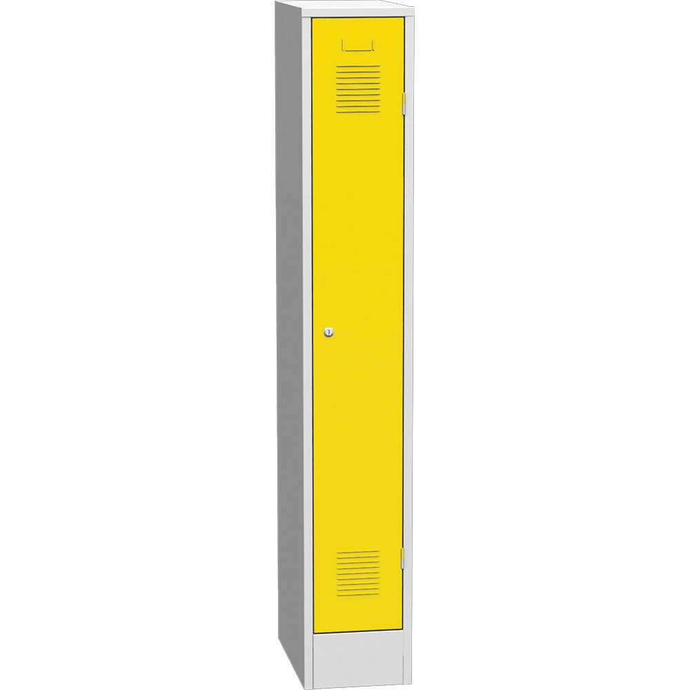 Metalen garderobekast Delta PROTECT | verkeersgeel RAL 1023 | 300 | haak- en oogslot