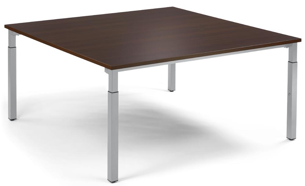 Conferentietafel-Systeem MODUL | wenge | 1600 | 1600 | aluzilver RAL 9006