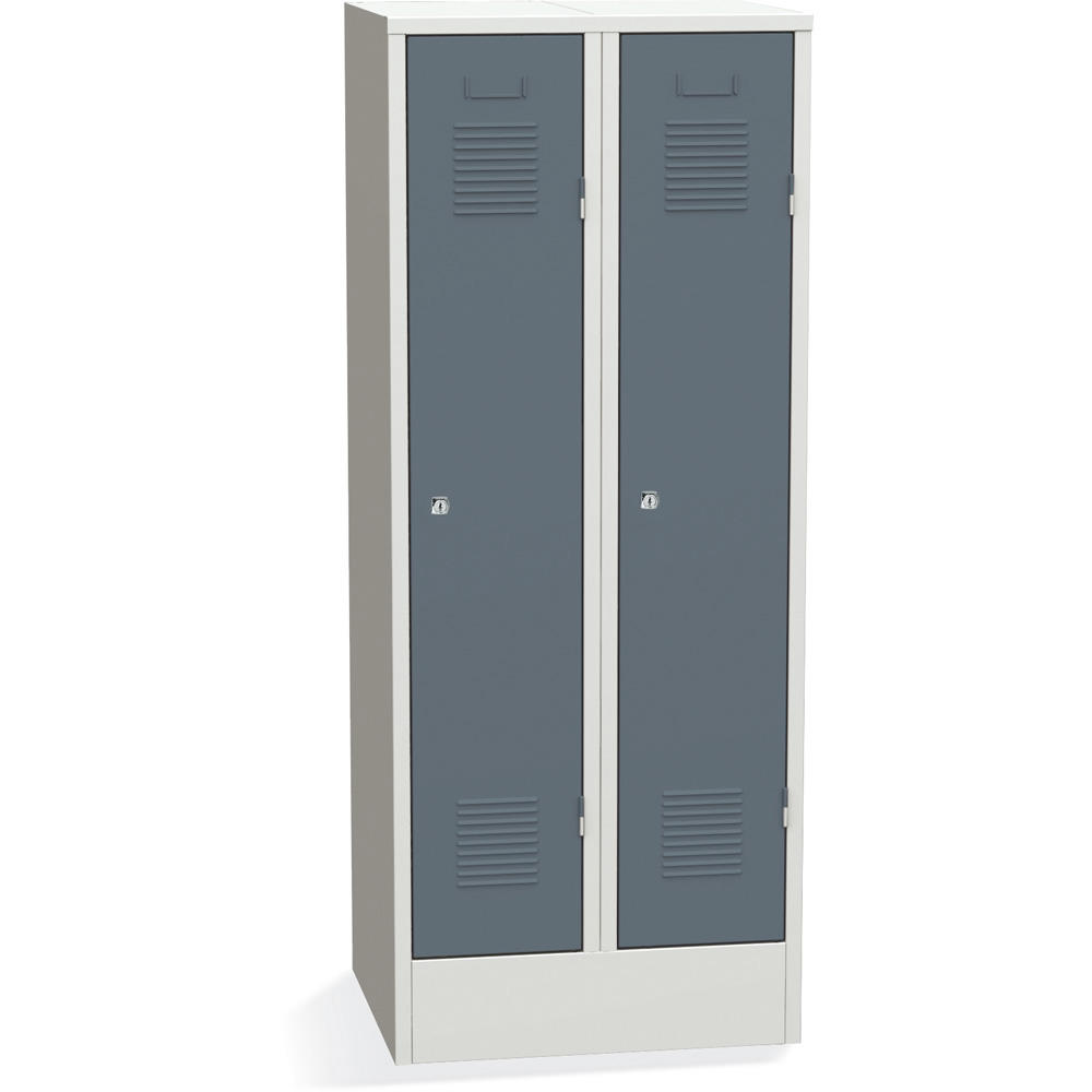 Garderobekasten voor basisscholen, | blauwgrijs RAL 7031 | cilinderslot