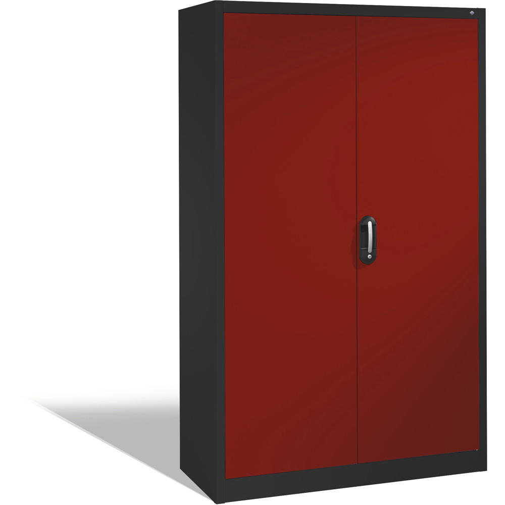 Kantoorkast met draaideuren, staal ERGO LOCK 4 | robijnrood RAL 3003 | 1200 | 400