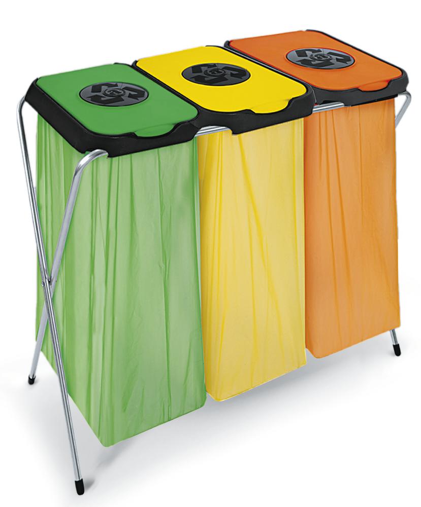 Afvalzakstandaard Economy | met inworpklep | voor 3 x 70-120 liter