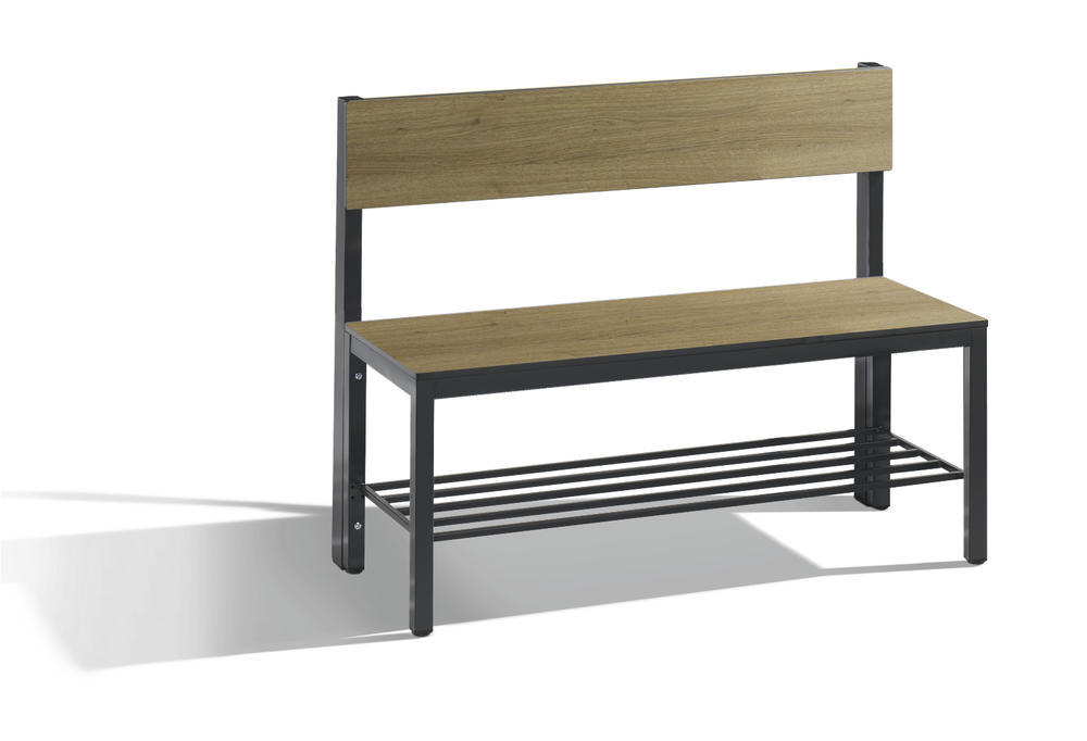 Bank met rugleuning Basic Plus | eikdecor | 1000 | Met rugleuning | vrijstaande zitbank | met schoenenrooster