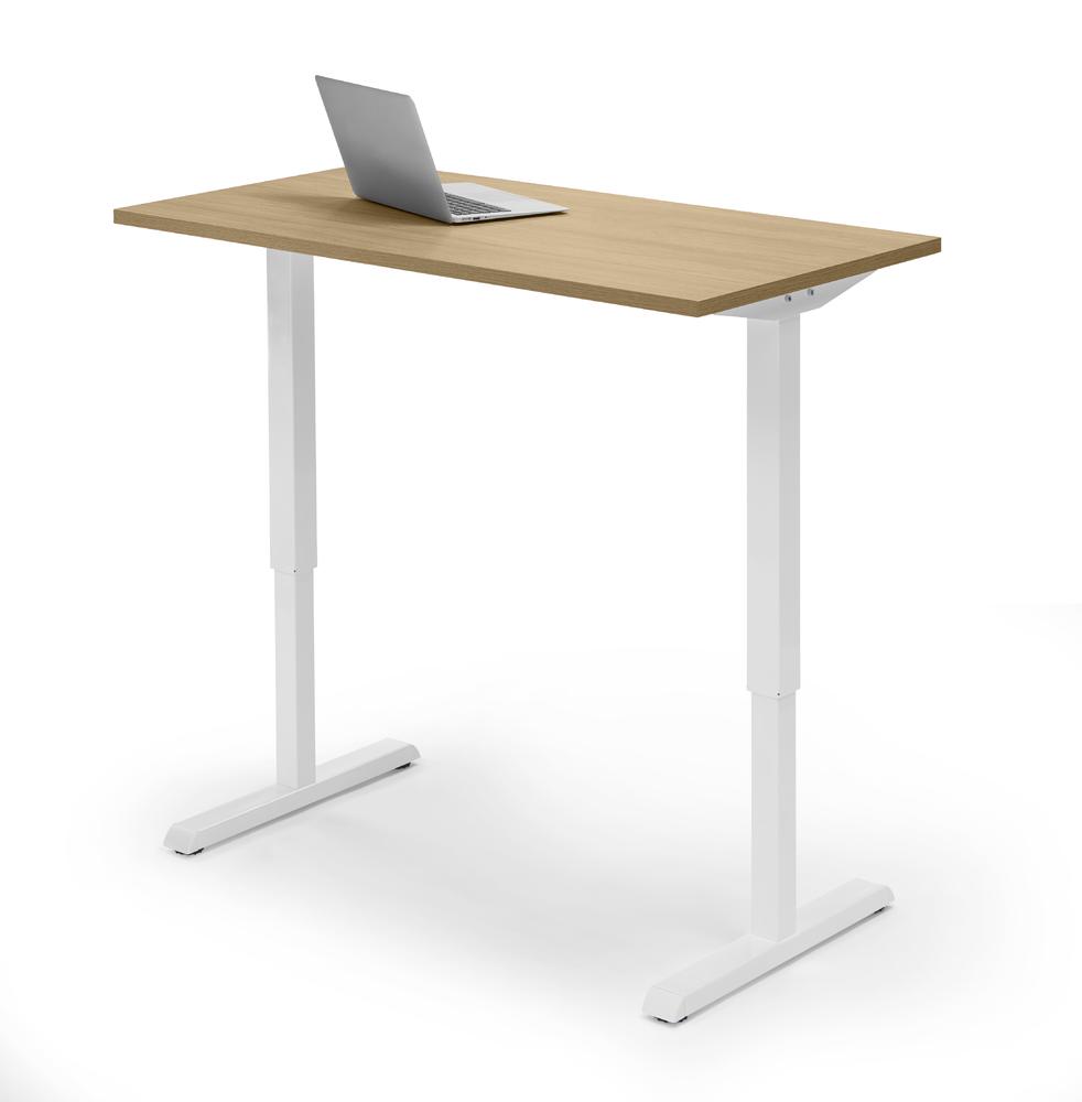 Hoogteverstelbare bureau, diepte 650 mm | licht eik | 1600 | wit