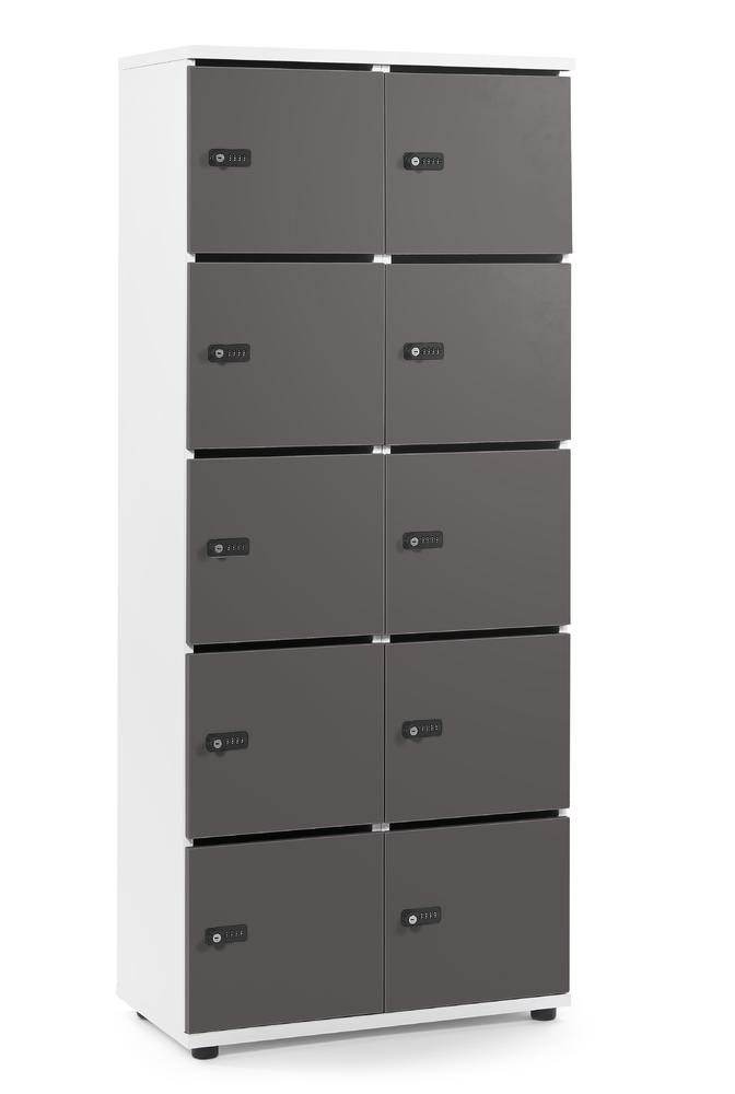 Lockers OFFICE-LINE | antraciet | met postsleuf | wit | mechanisch cijfer-/combinatieslot