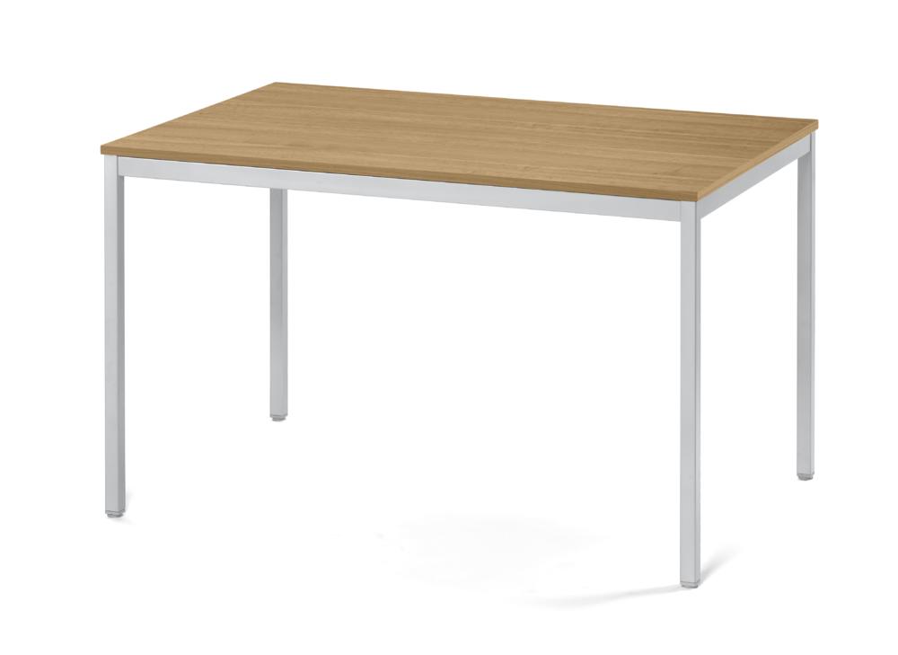 Vergader- en conferentietafels PROFI MODUL | licht eik | 1200 | 800 | aluzilver RAL 9006 | rechthoek