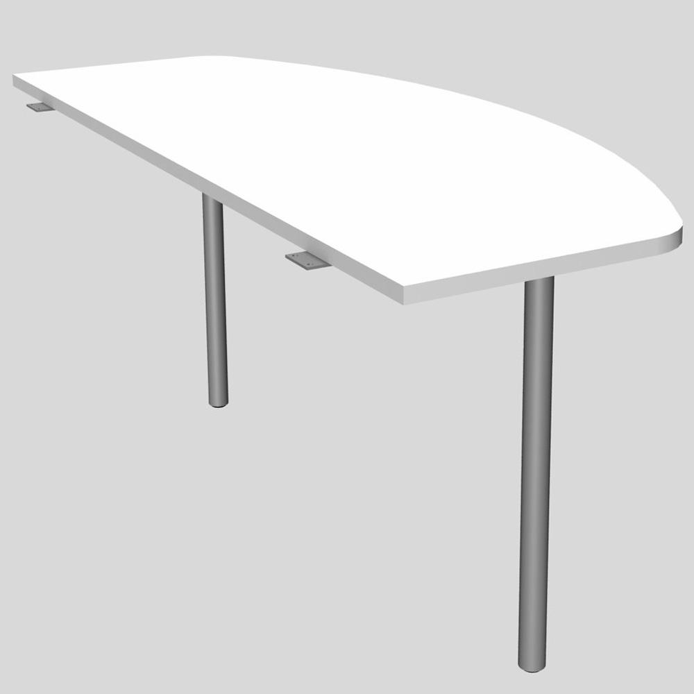 Aanbouwtafel MODUL | wit | 1600 | aanbouwblad incl. 2 steunpoten